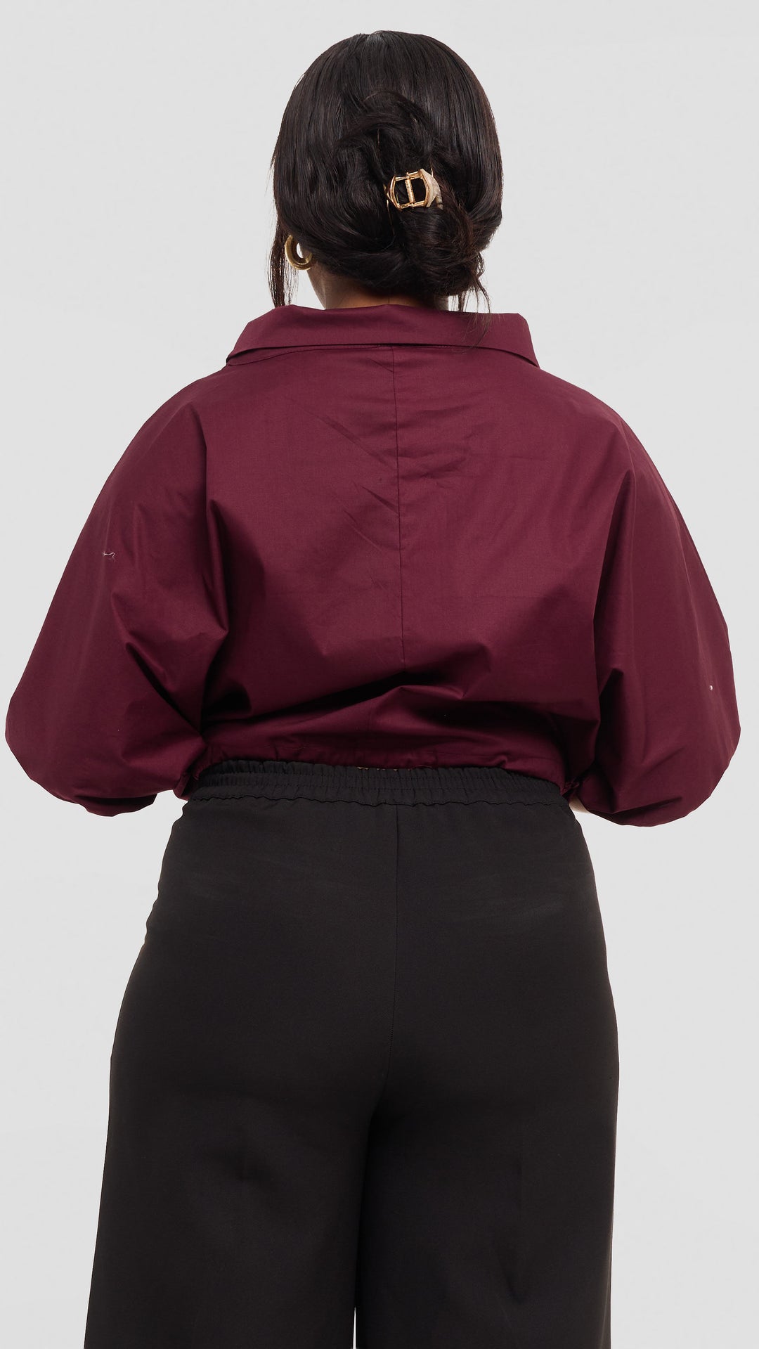 Vivo Lulu Drawstring Top in Cotton - Mulberry