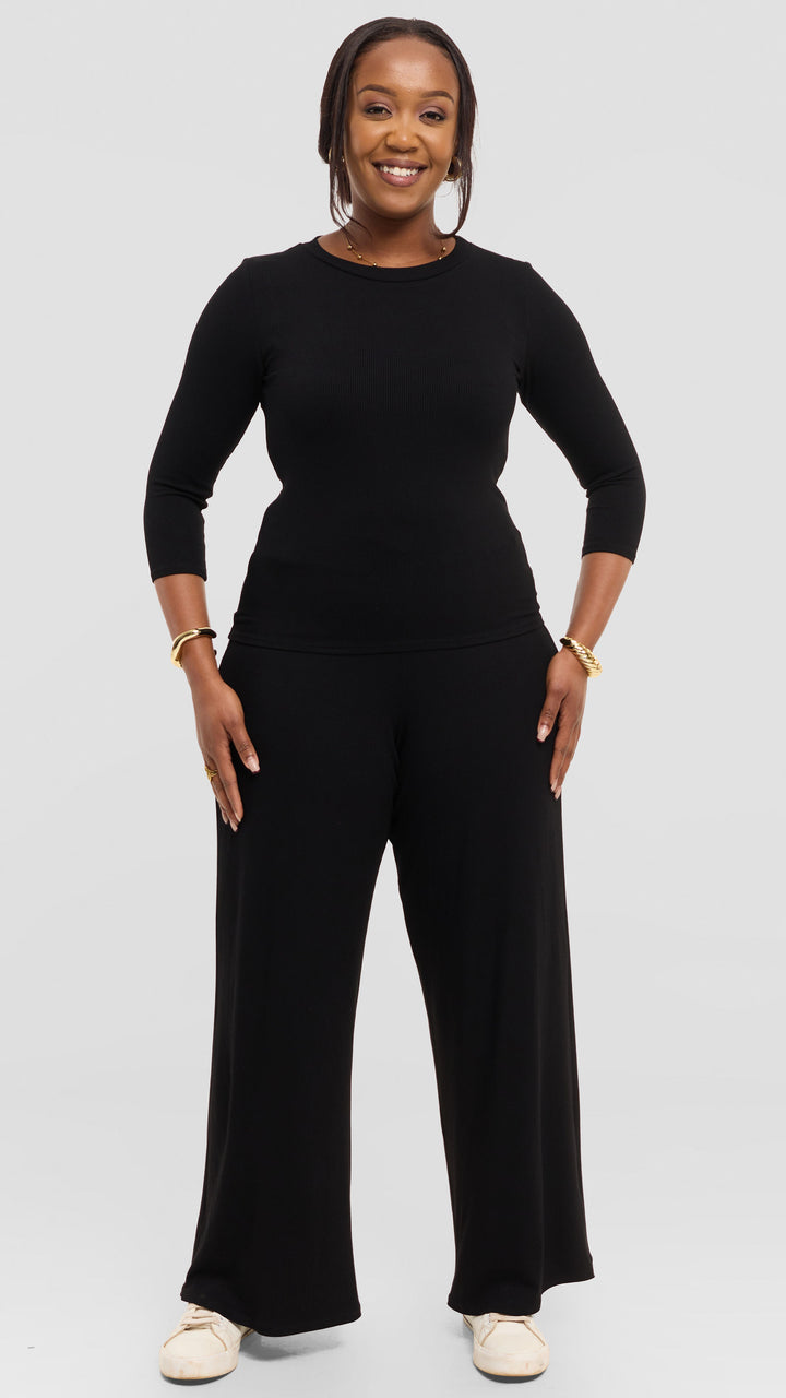 Vivo Lounge Pants in Rib - Black