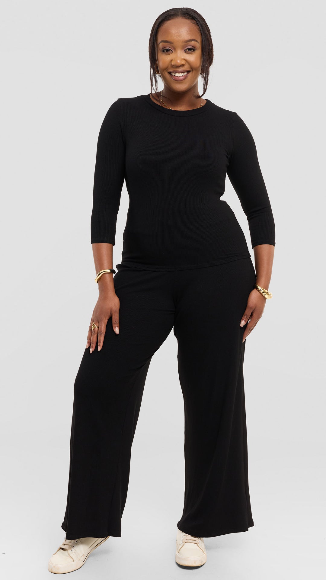 Vivo Lounge Pants in Rib - Black