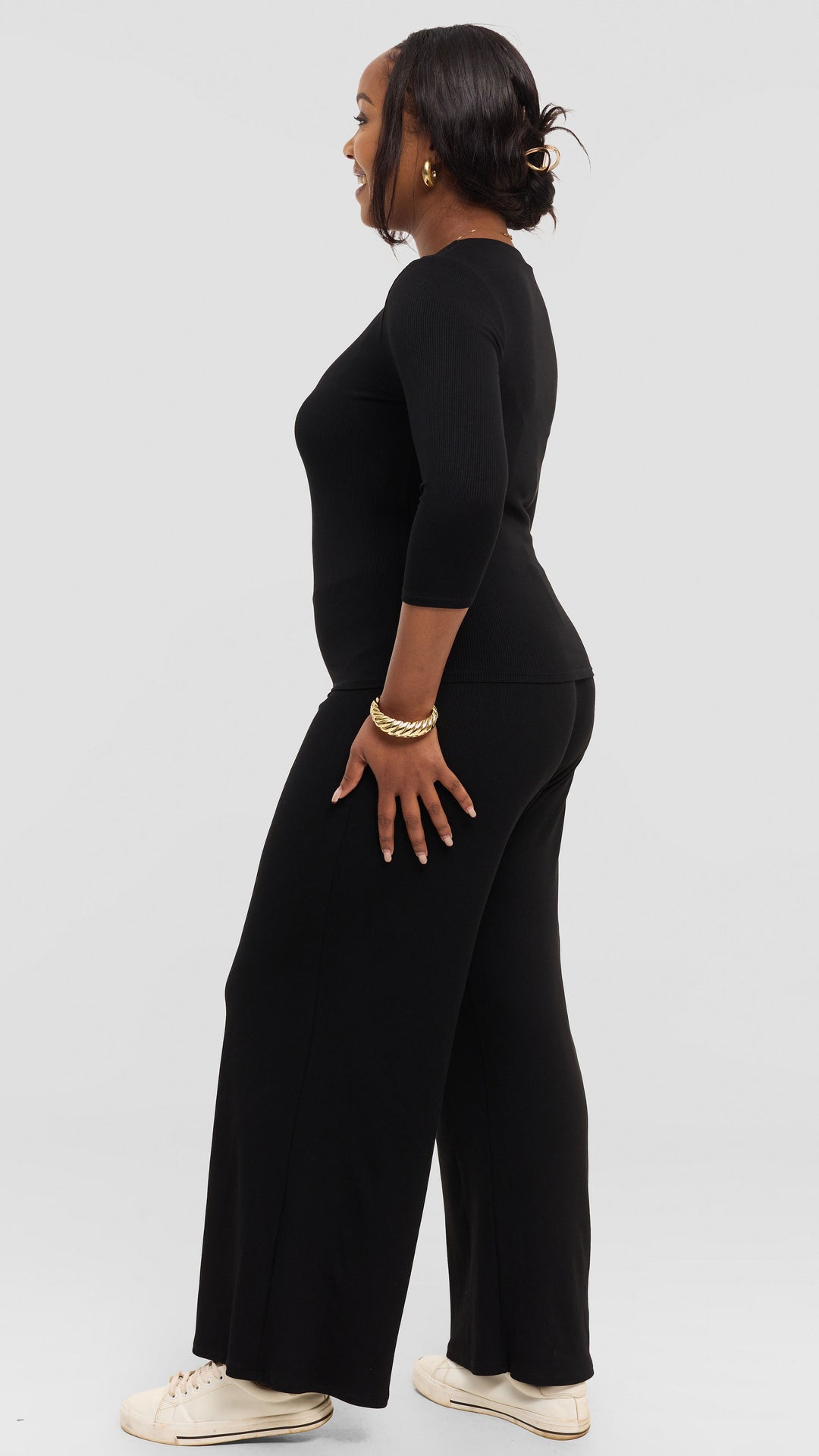 Vivo Lounge Pants in Rib - Black