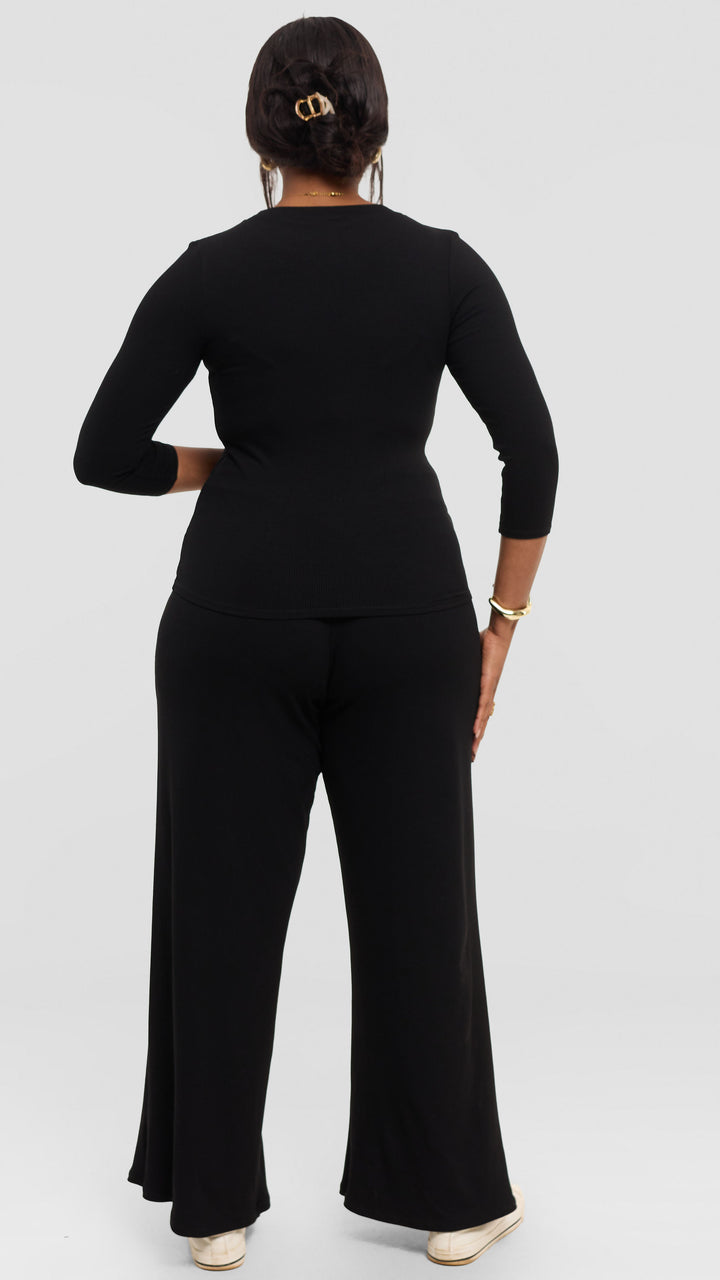 Vivo Lounge Pants in Rib - Black