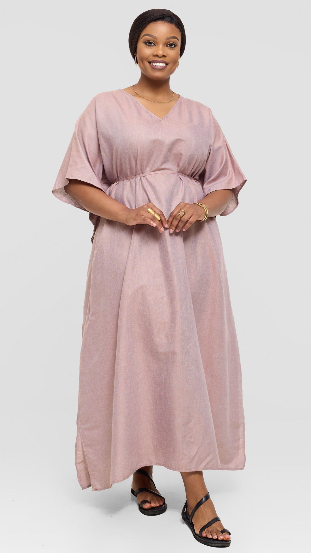 Safari by Vivo Wide Kaftan in Cotton - Multicolour print