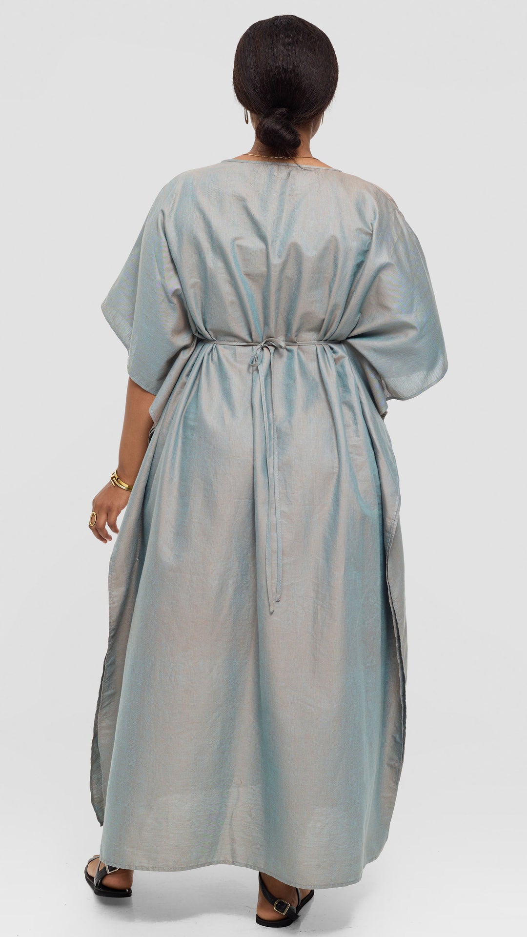 Safari by Vivo Wide Kaftan in Cotton - Turquoise Blue