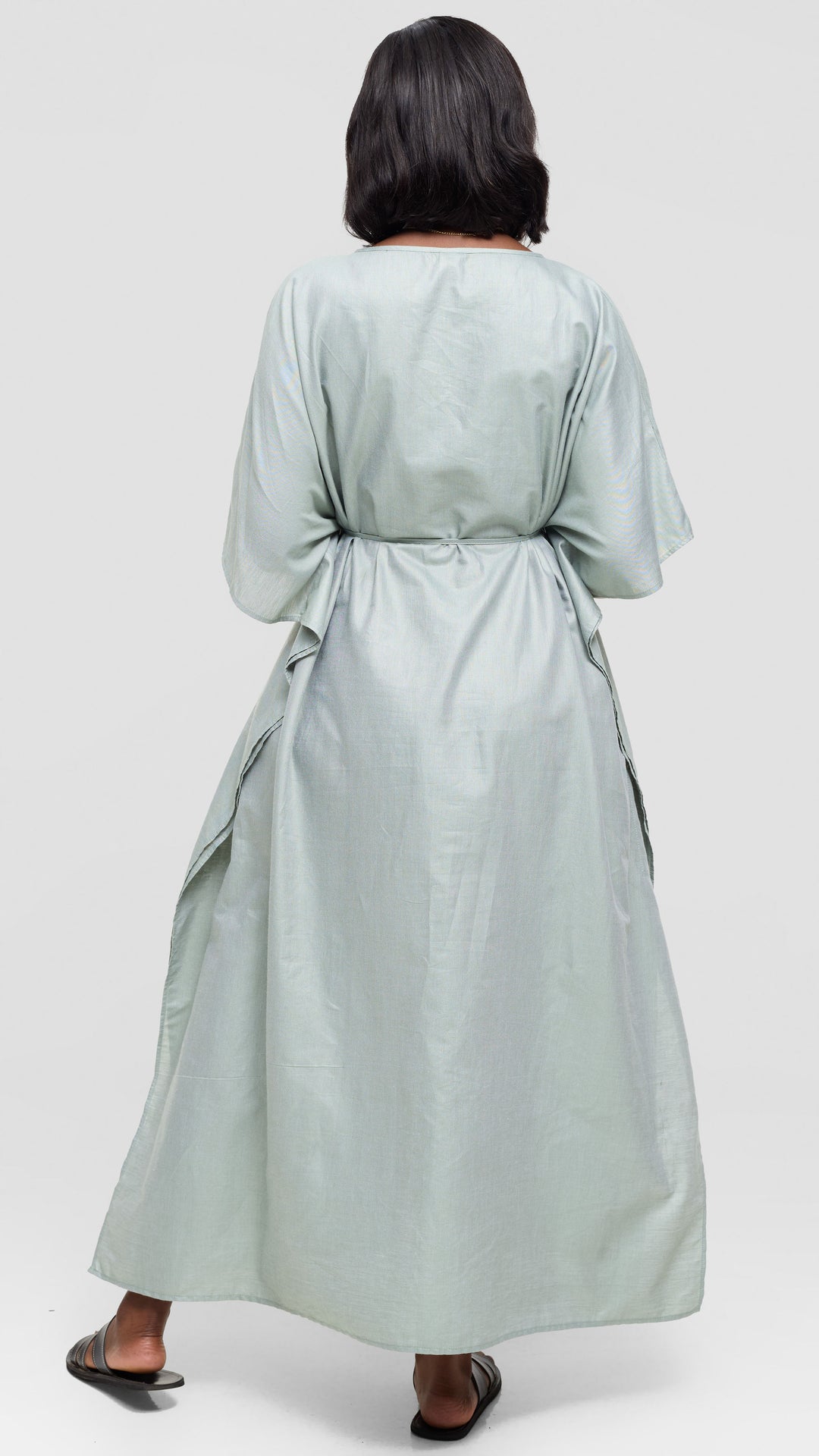 Safari by Vivo Wide Kaftan in Cotton - Dusty Green