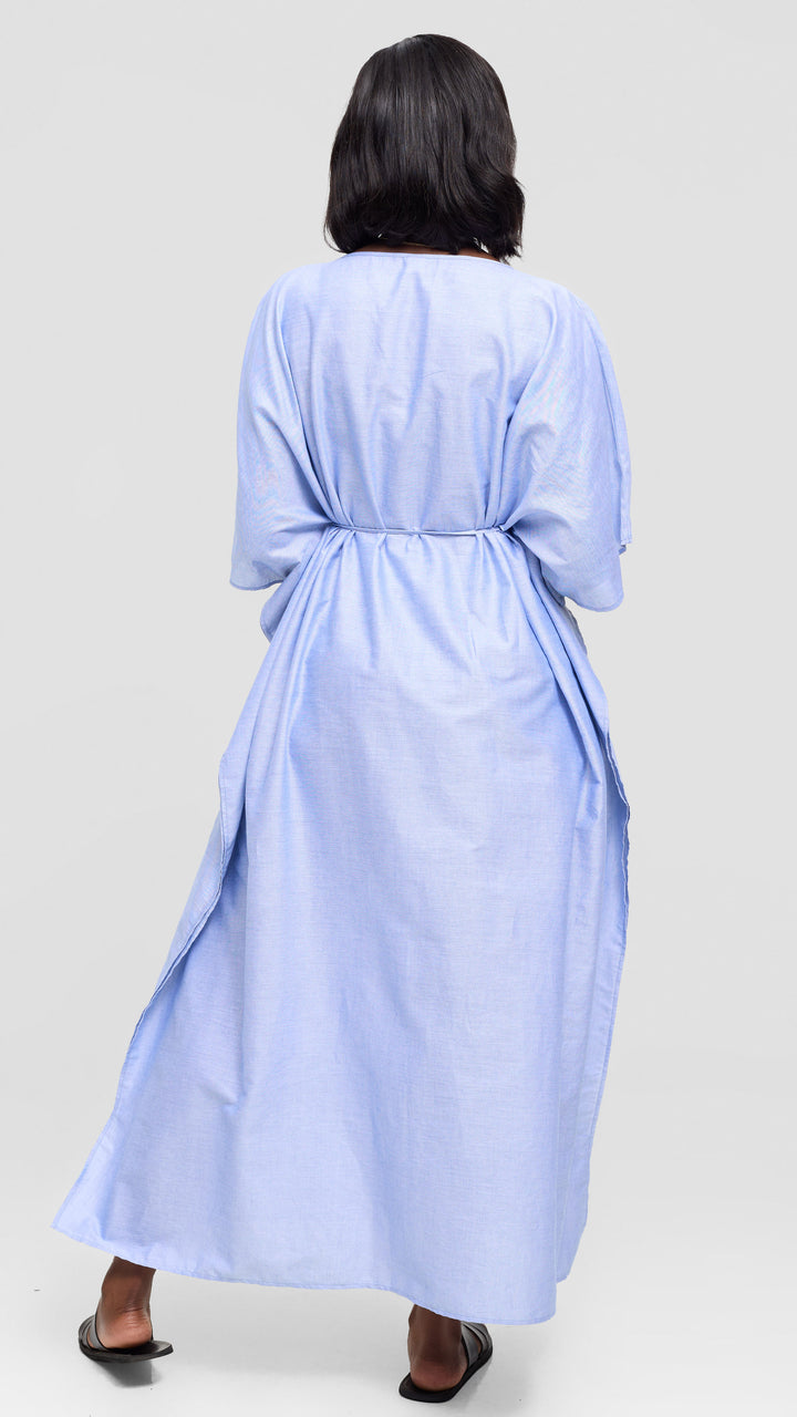 Safari by Vivo Wide Kaftan in Cotton - Blue