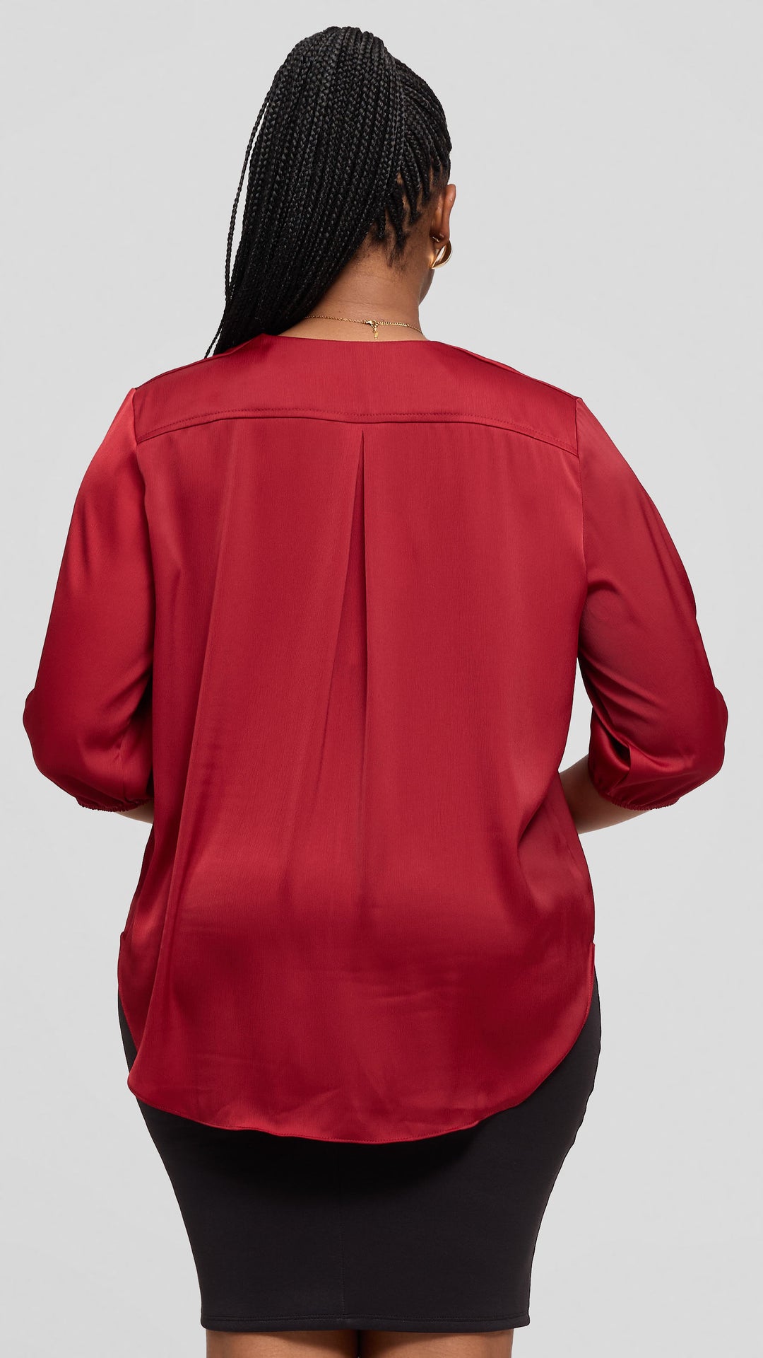Vivo Dua Shirt In Satin - Dark Red
