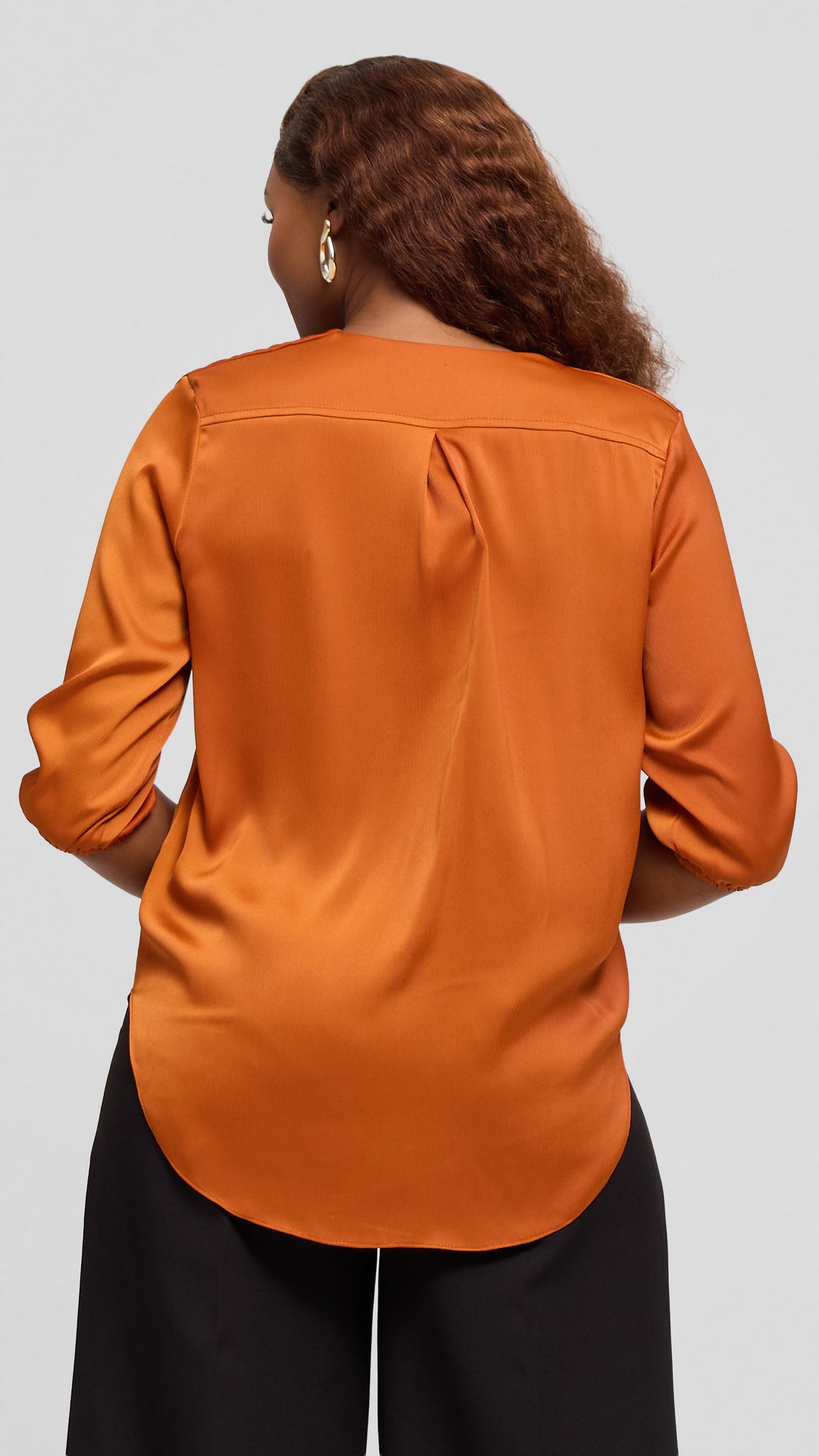 Vivo Dua Shirt In Satin - Rust