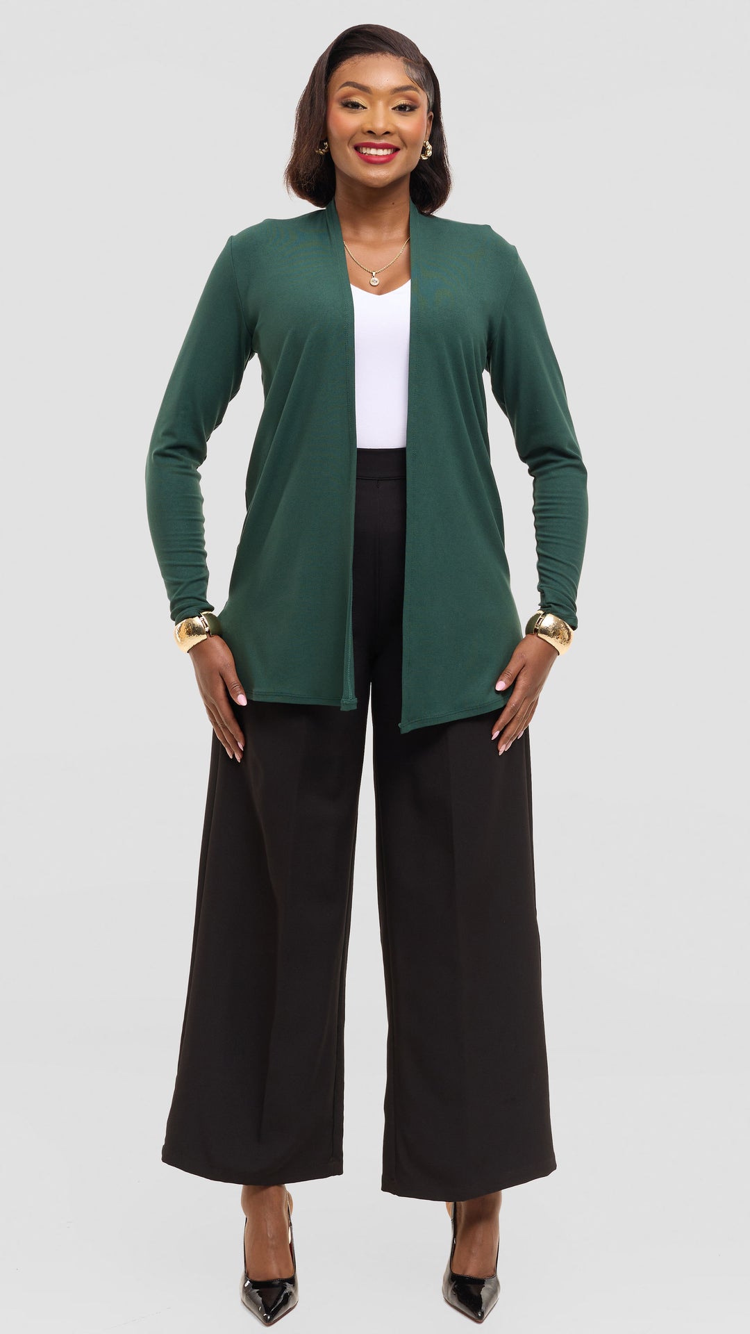 Vivo Basic Leila Short Waterfall in Jersey - Dark Green