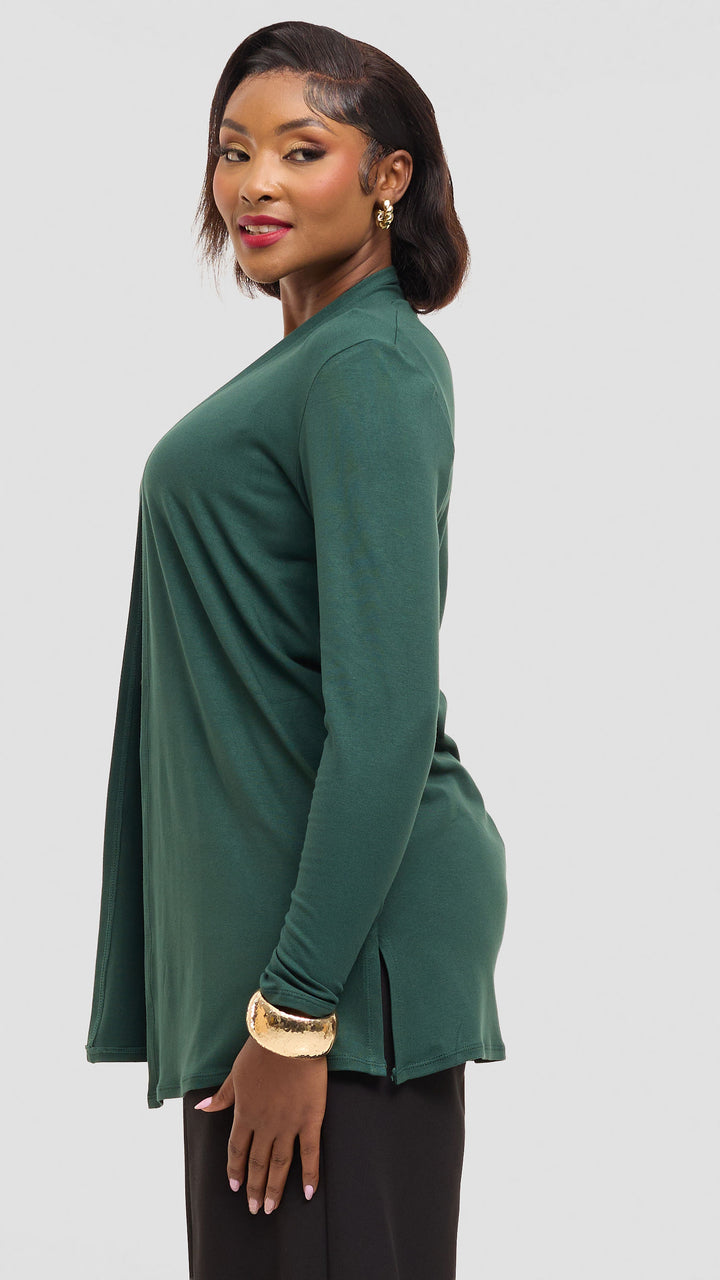Vivo Basic Leila Short Waterfall in Jersey - Dark Green