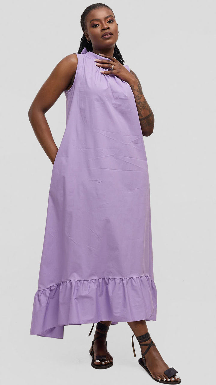 Safari by Vivo Samira Maxi Dress in Cotton - Lilac