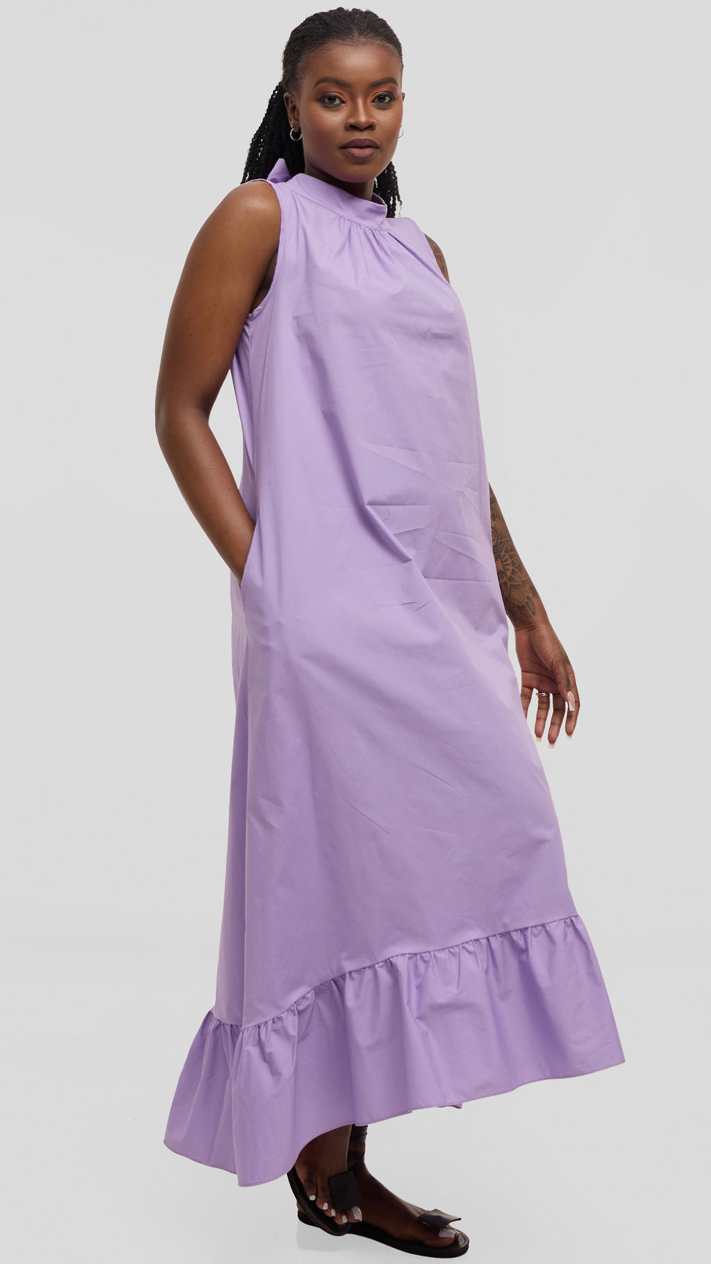 Safari by Vivo Samira Maxi Dress in Cotton - Lilac