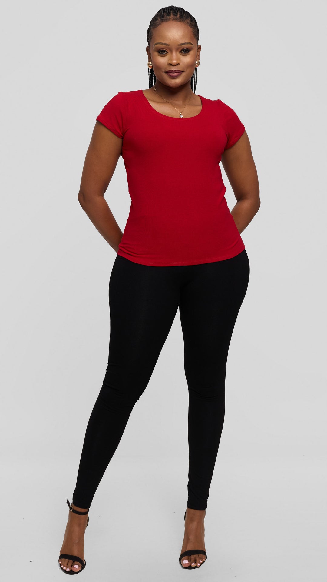 Vivo Everyday Cap Sleeve Top in Jersey - Light Red