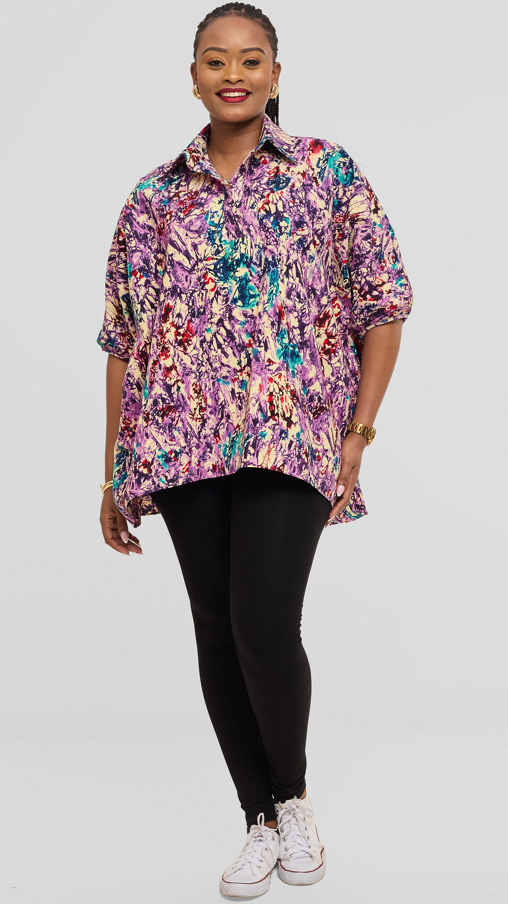Safari by Vivo Tafari Highlow Top in Kitenge - Eleshe Print
