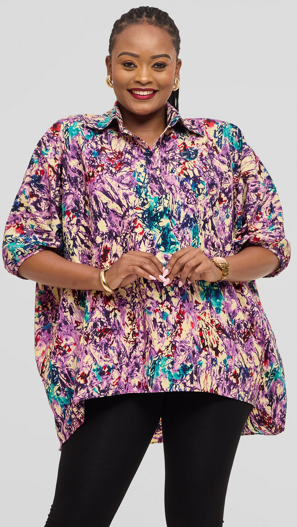Safari by Vivo Tafari Highlow Top in Kitenge - Eleshe Print