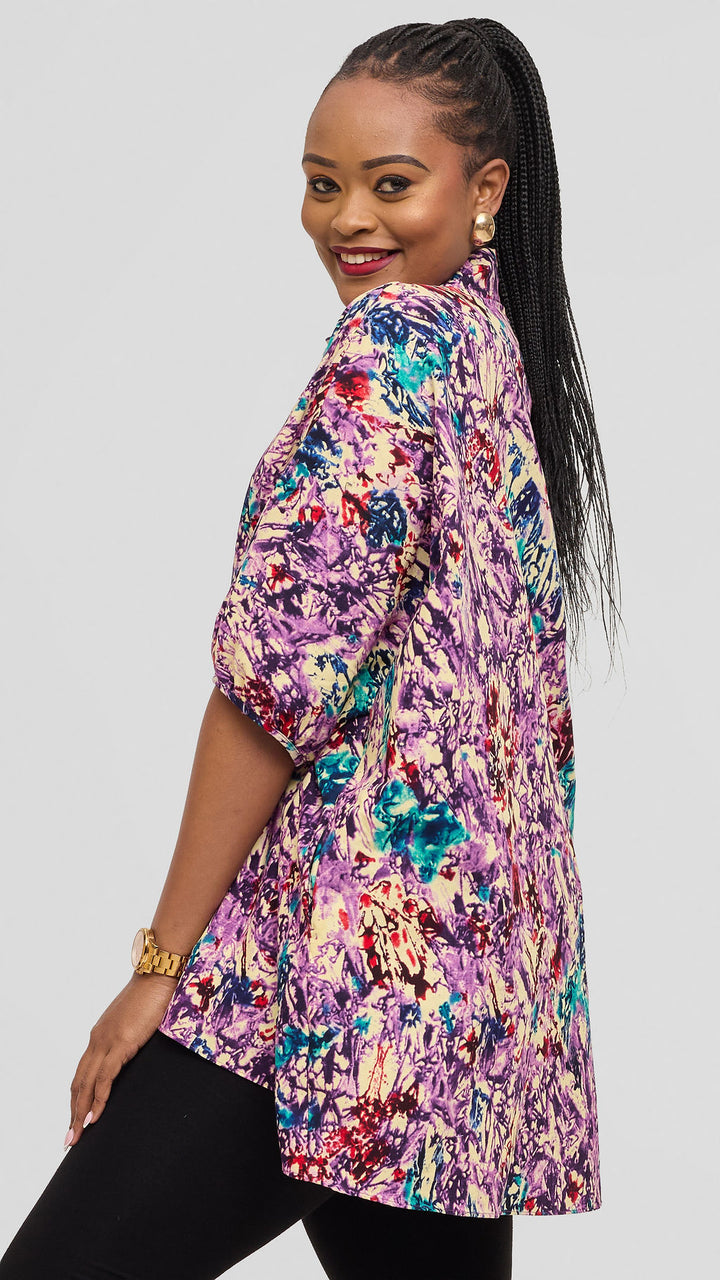 Safari by Vivo Tafari Highlow Top in Kitenge - Eleshe Print