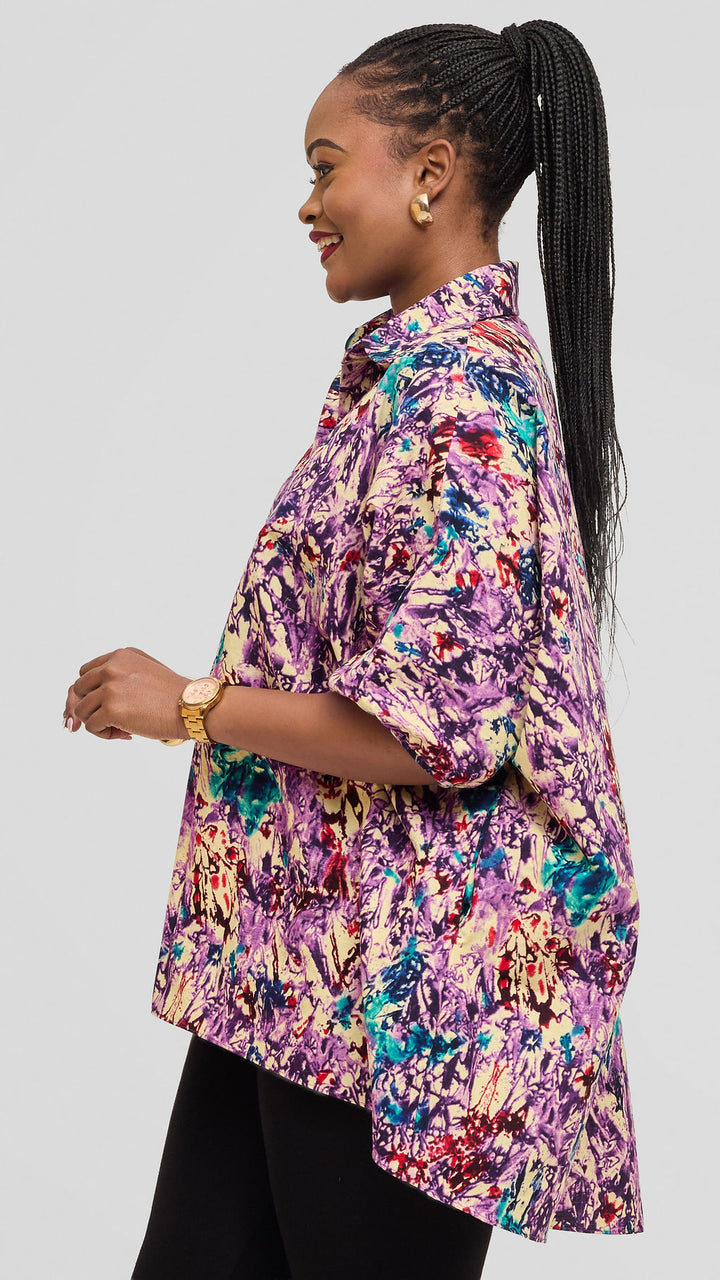 Safari by Vivo Tafari Highlow Top in Kitenge - Eleshe Print