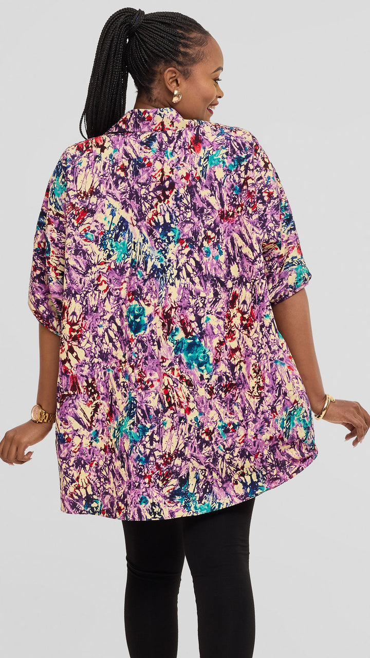 Safari by Vivo Tafari Highlow Top in Kitenge - Eleshe Print