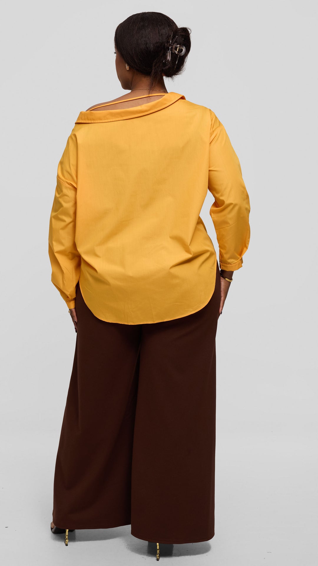 Vivo Drop Shoulder Top in Cotton - Mustard