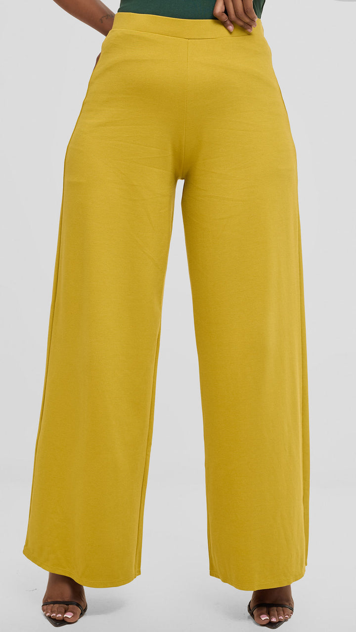 Vivo Aleri Wide Leg Pants in Ponte - Olive