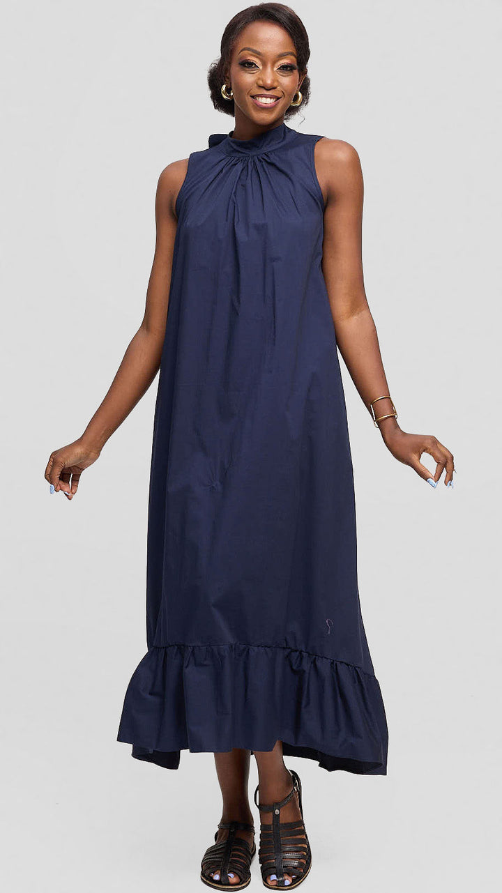 Safari by Vivo Samira Maxi Dress in Cotton - Navy