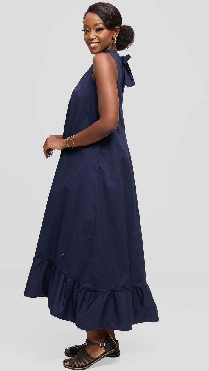 Safari by Vivo Samira Maxi Dress in Cotton - Navy