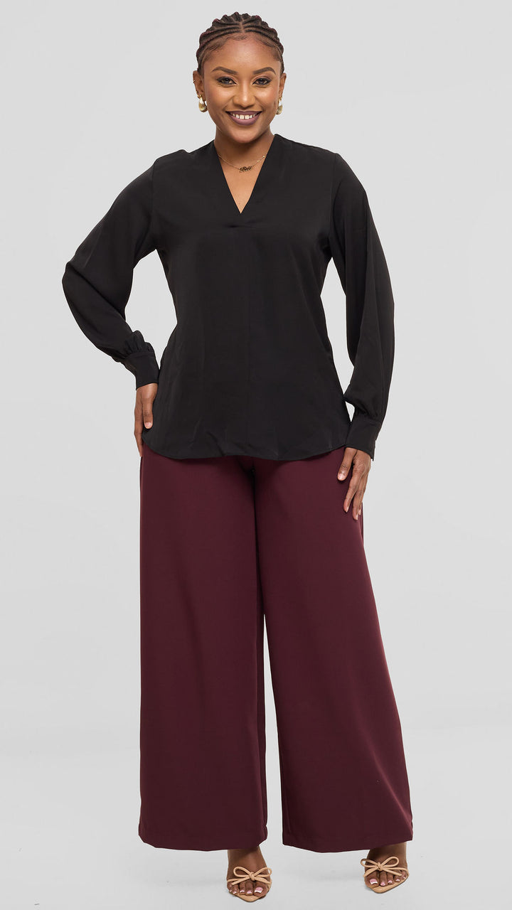 Vivo Ajani V-Neck Top - Black