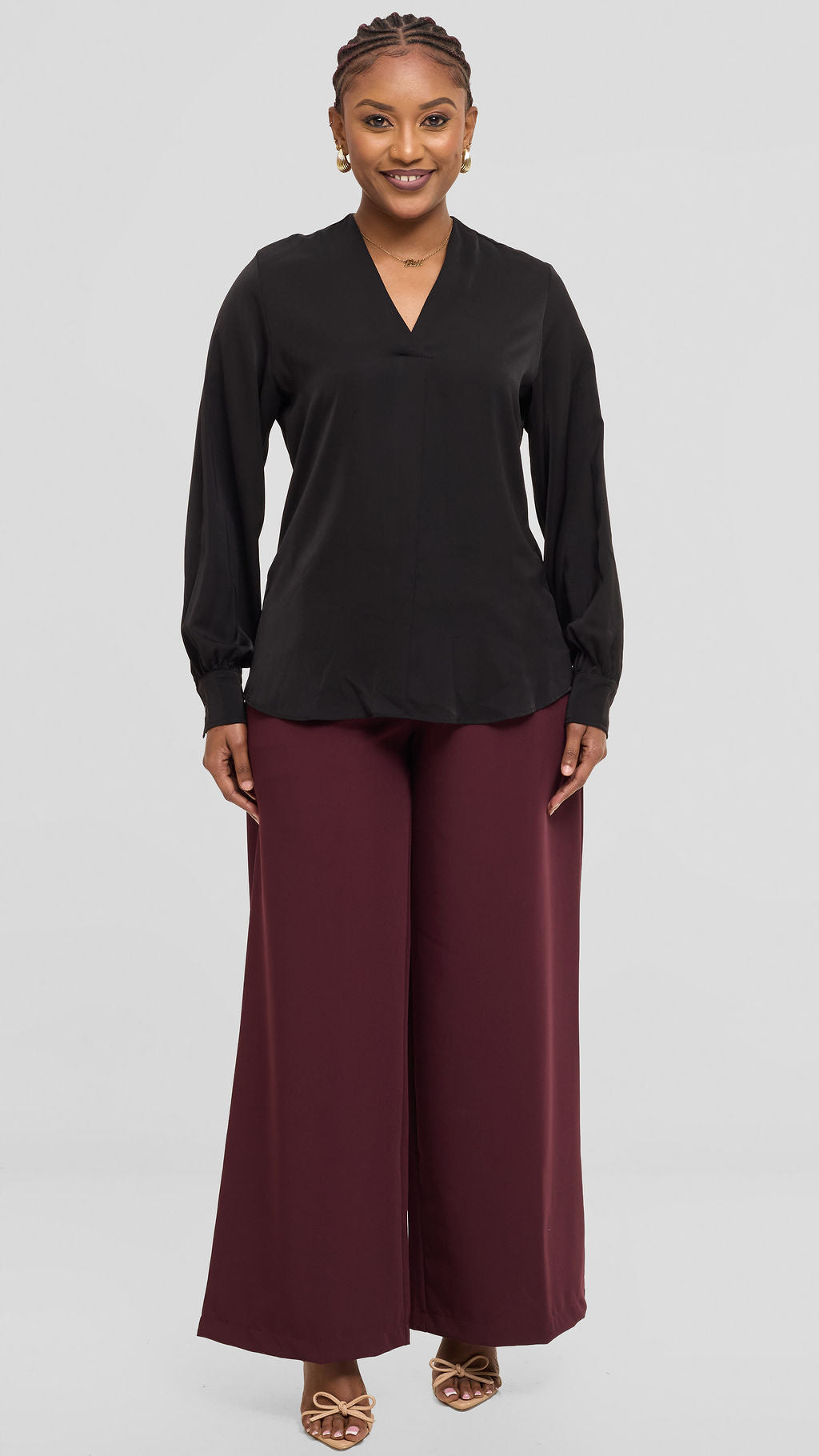 Vivo Ajani V-Neck Top - Black