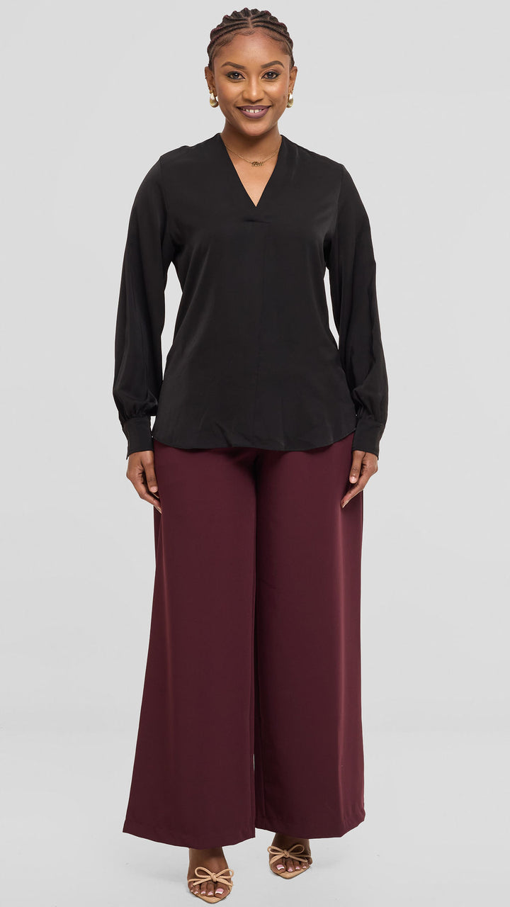 Vivo Ajani V-Neck Top - Black