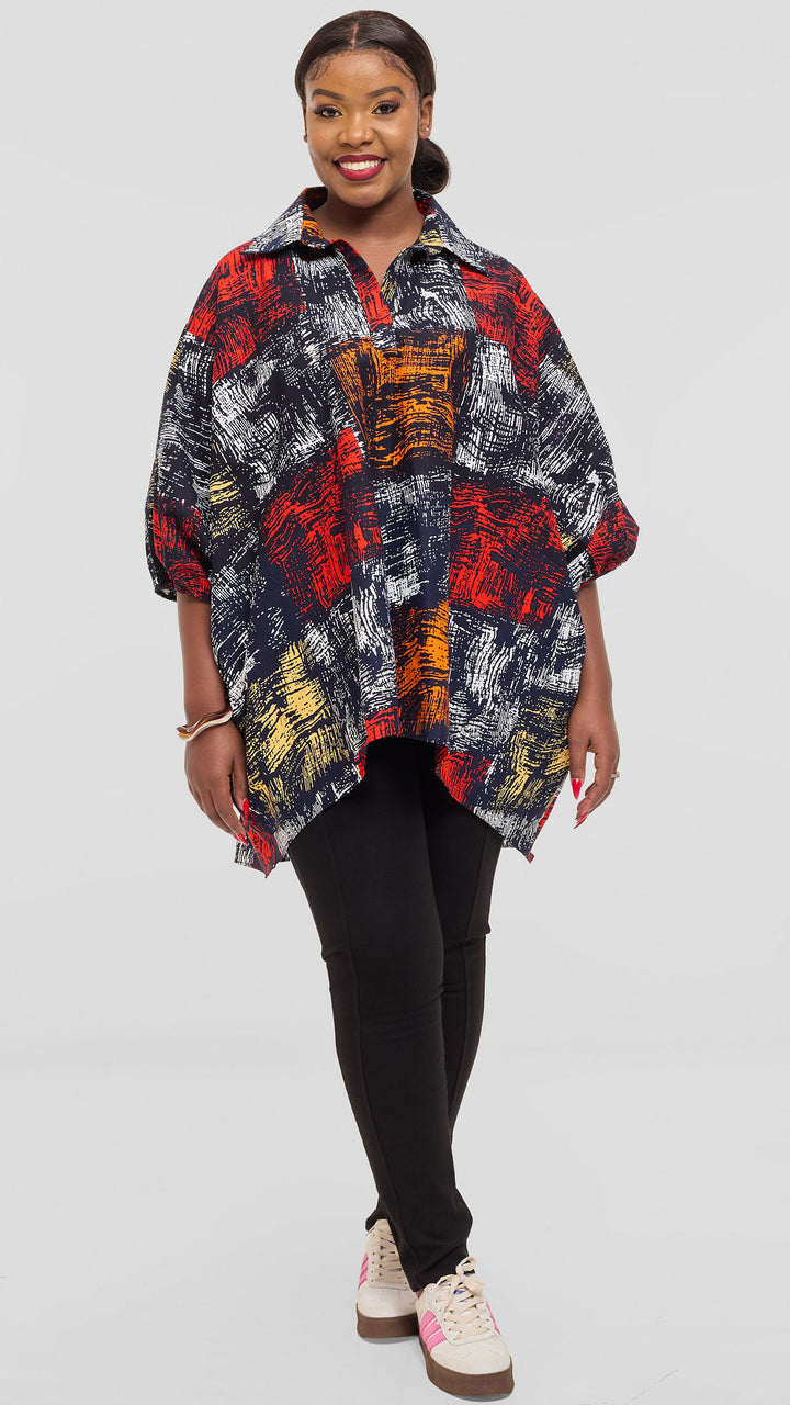 Safari by Vivo Tafari Highlow Top in Kitenge - Lazo Print