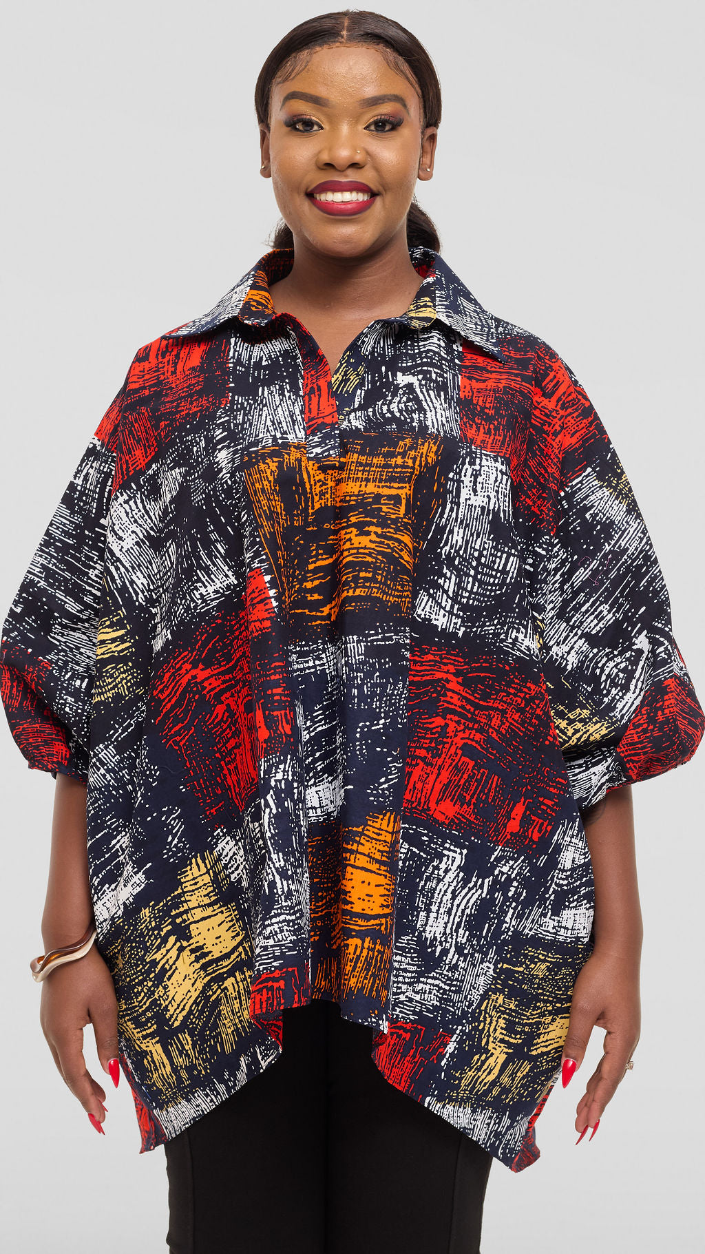 Safari by Vivo Tafari Highlow Top in Kitenge - Lazo Print
