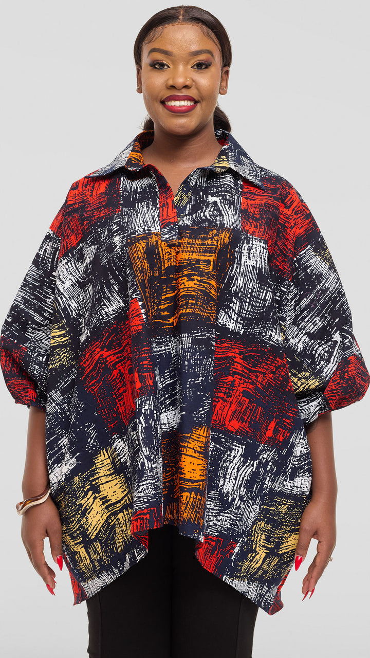 Safari by Vivo Tafari Highlow Top in Kitenge - Lazo Print
