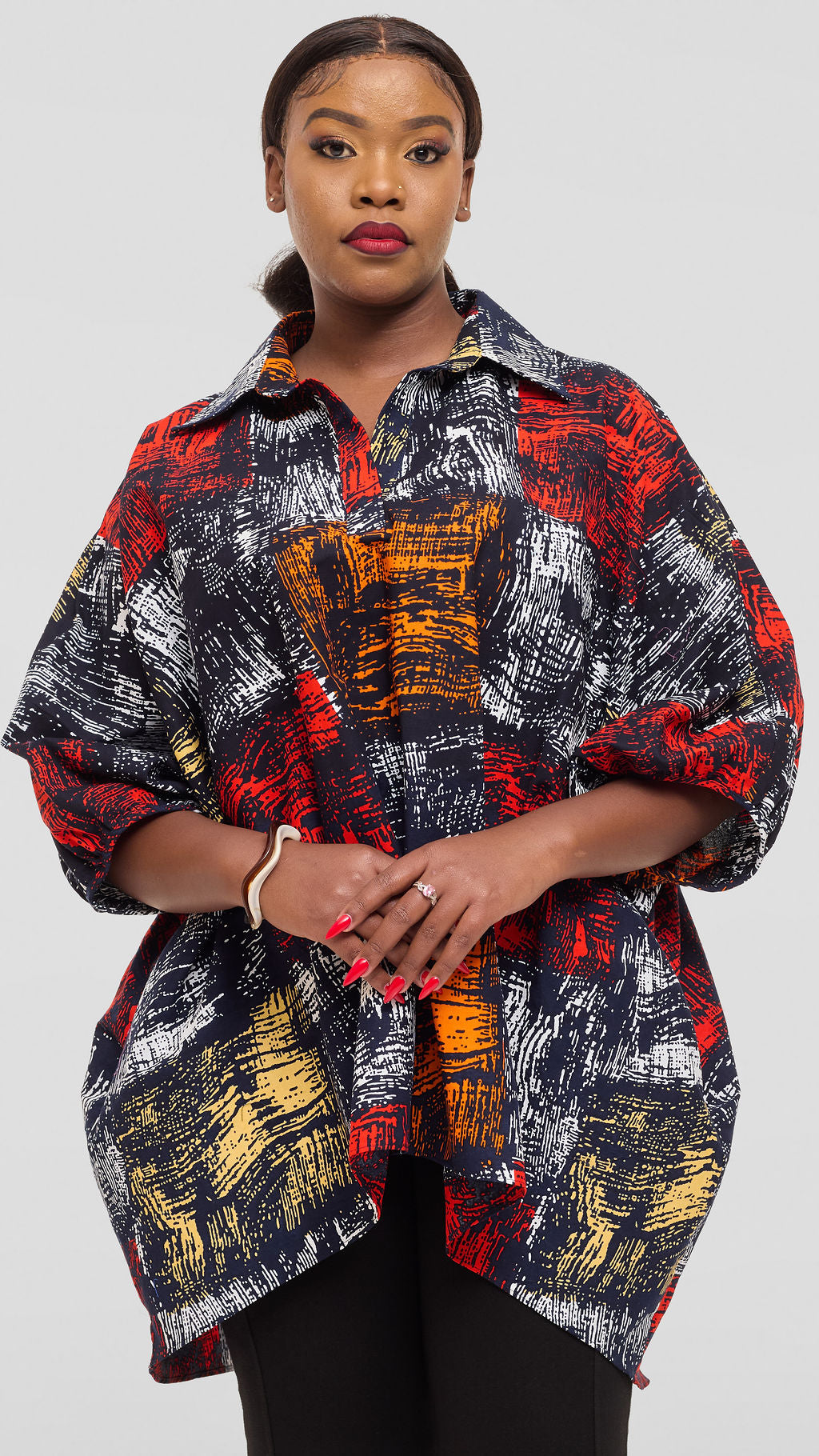 Safari by Vivo Tafari Highlow Top in Kitenge - Lazo Print