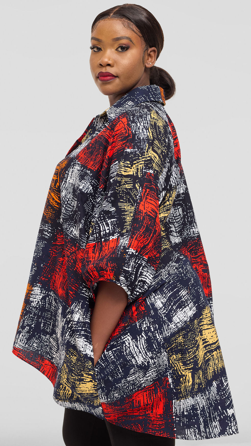 Safari by Vivo Tafari Highlow Top in Kitenge - Lazo Print