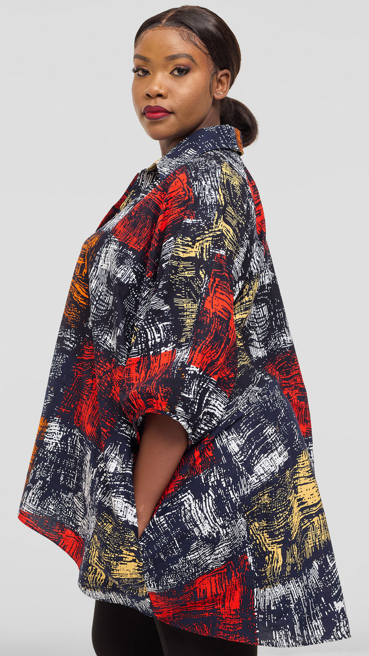 Safari by Vivo Tafari Highlow Top in Kitenge - Lazo Print