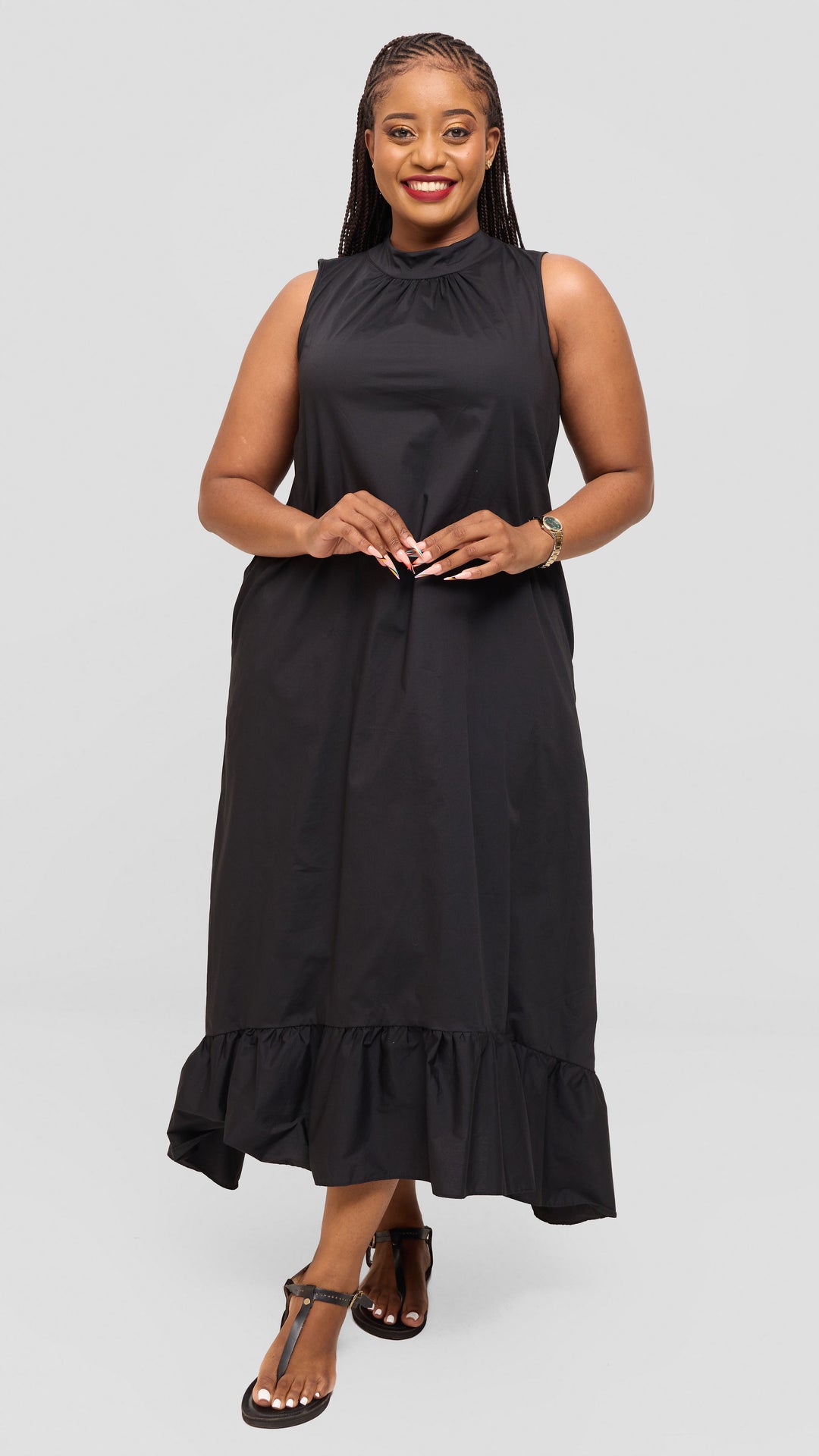 Safari by Vivo Samira Maxi Dress in Cotton - Black