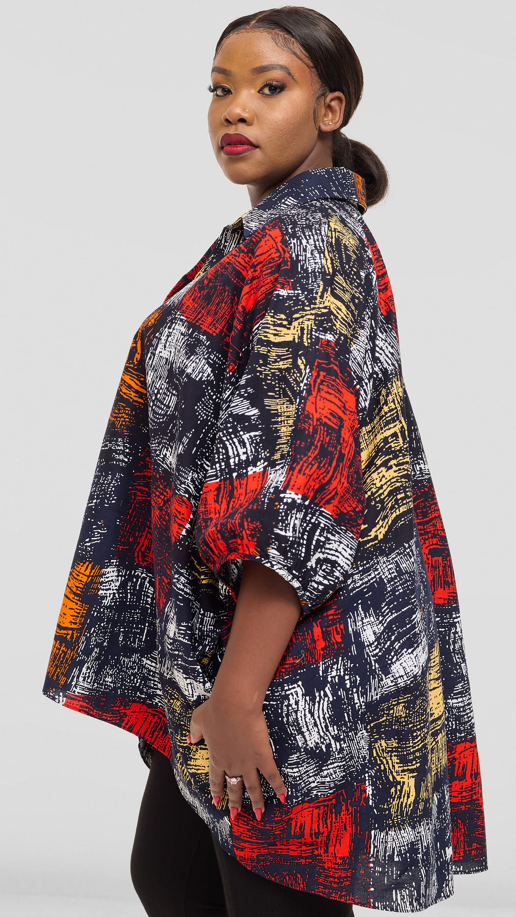 Safari by Vivo Tafari Highlow Top in Kitenge - Lazo Print