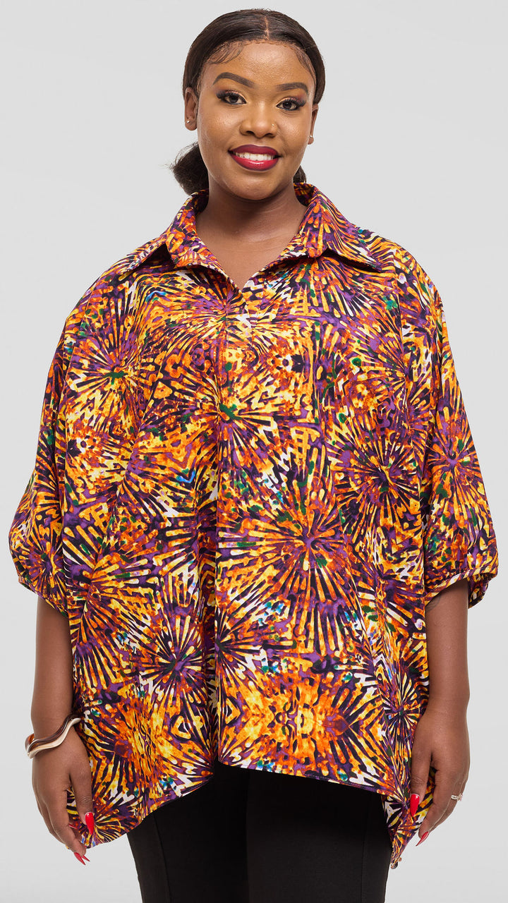 Safari by Vivo Tafari Highlow Top in Kitenge - Feli Print