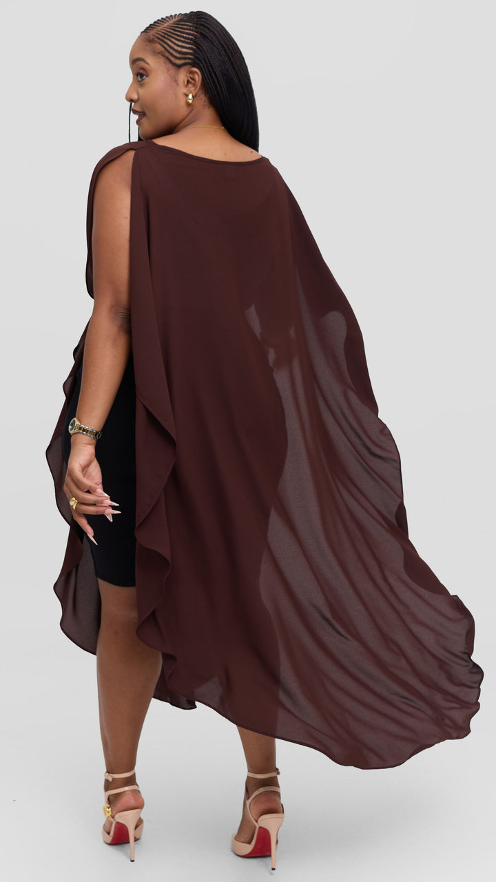 Vivo Liora Scalloped Maxi Top - Chocolate