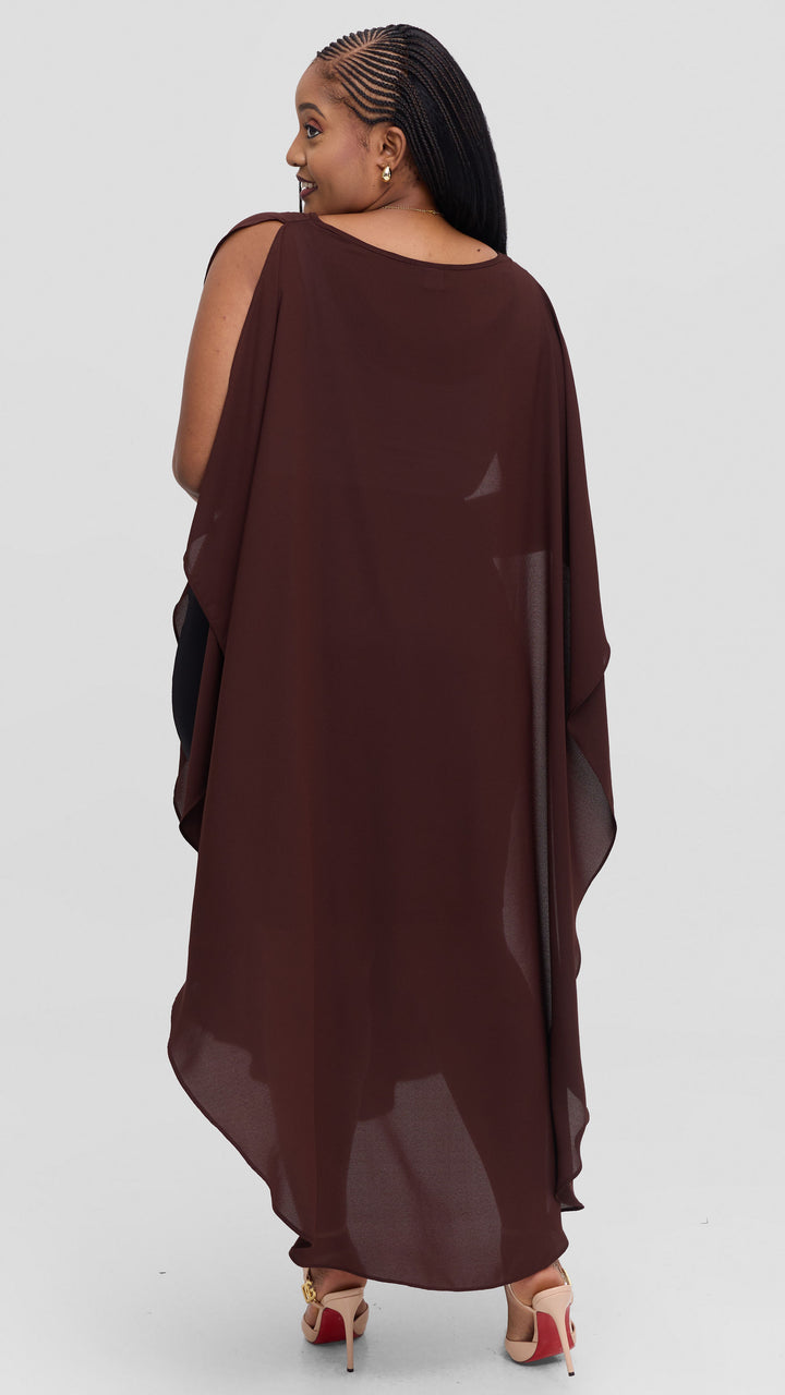Vivo Liora Scalloped Maxi Top - Chocolate