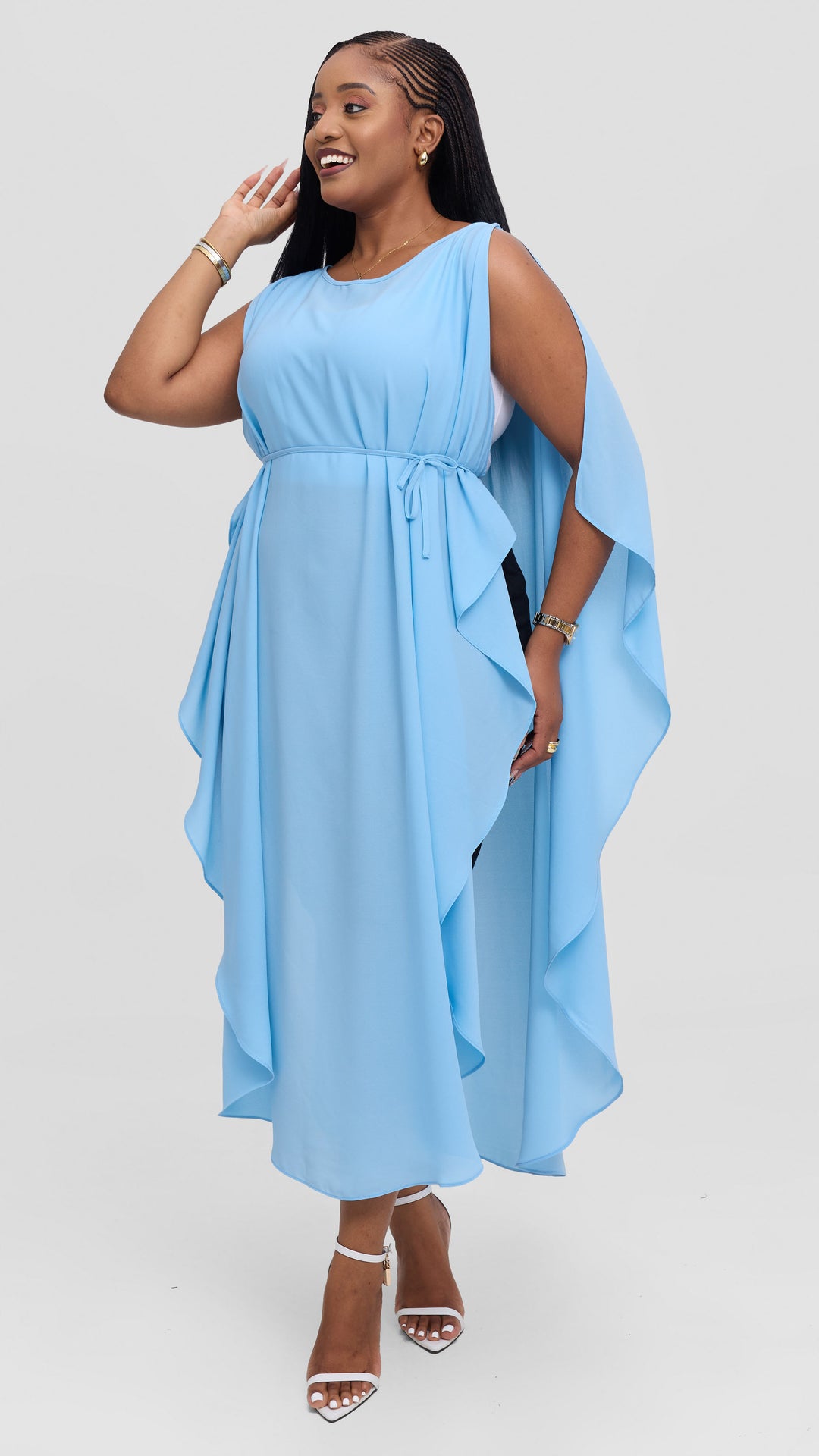 Vivo Liora Scalloped Maxi Top - Light Blue