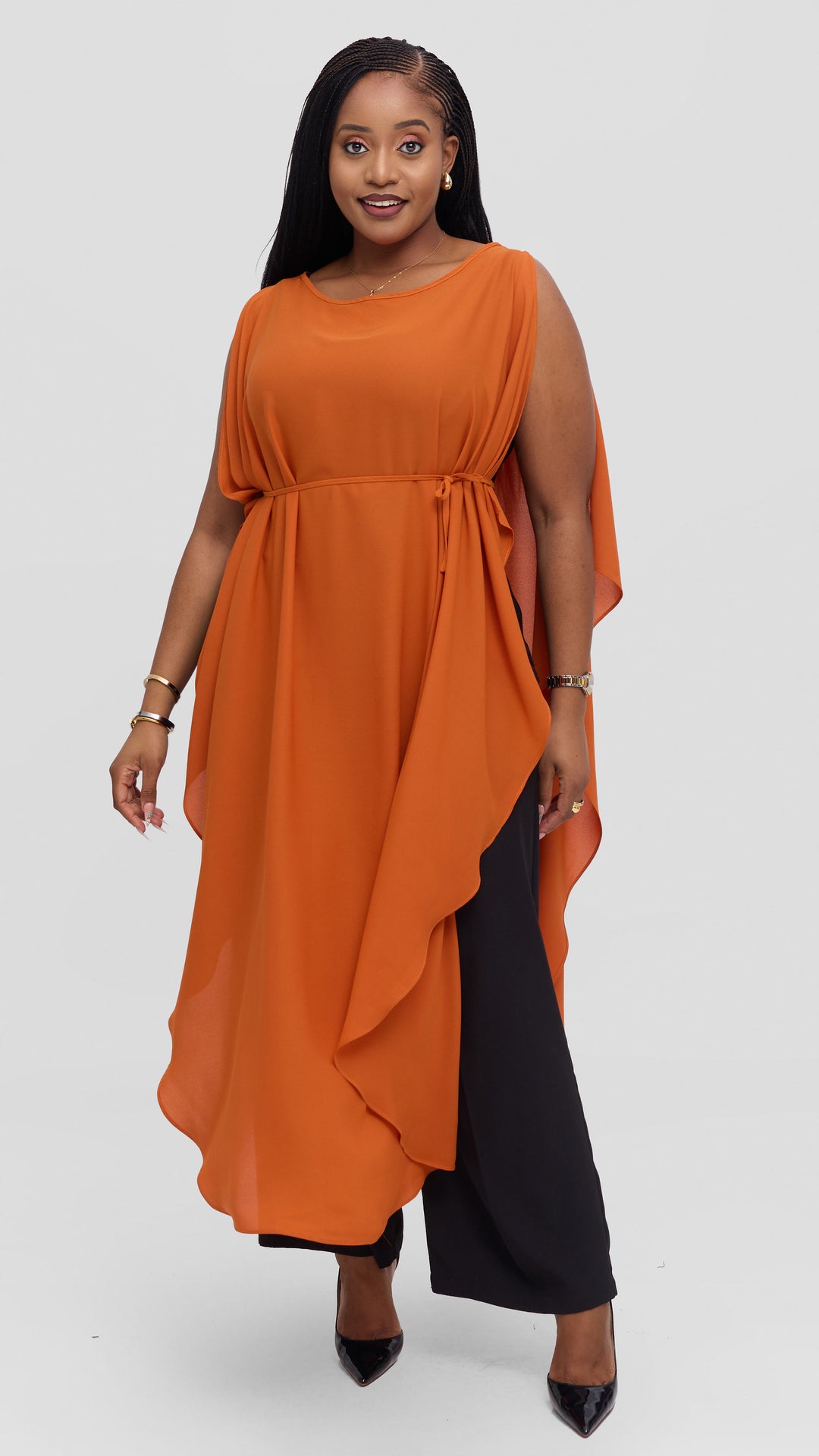 Vivo Liora Scalloped Maxi Top - Rust