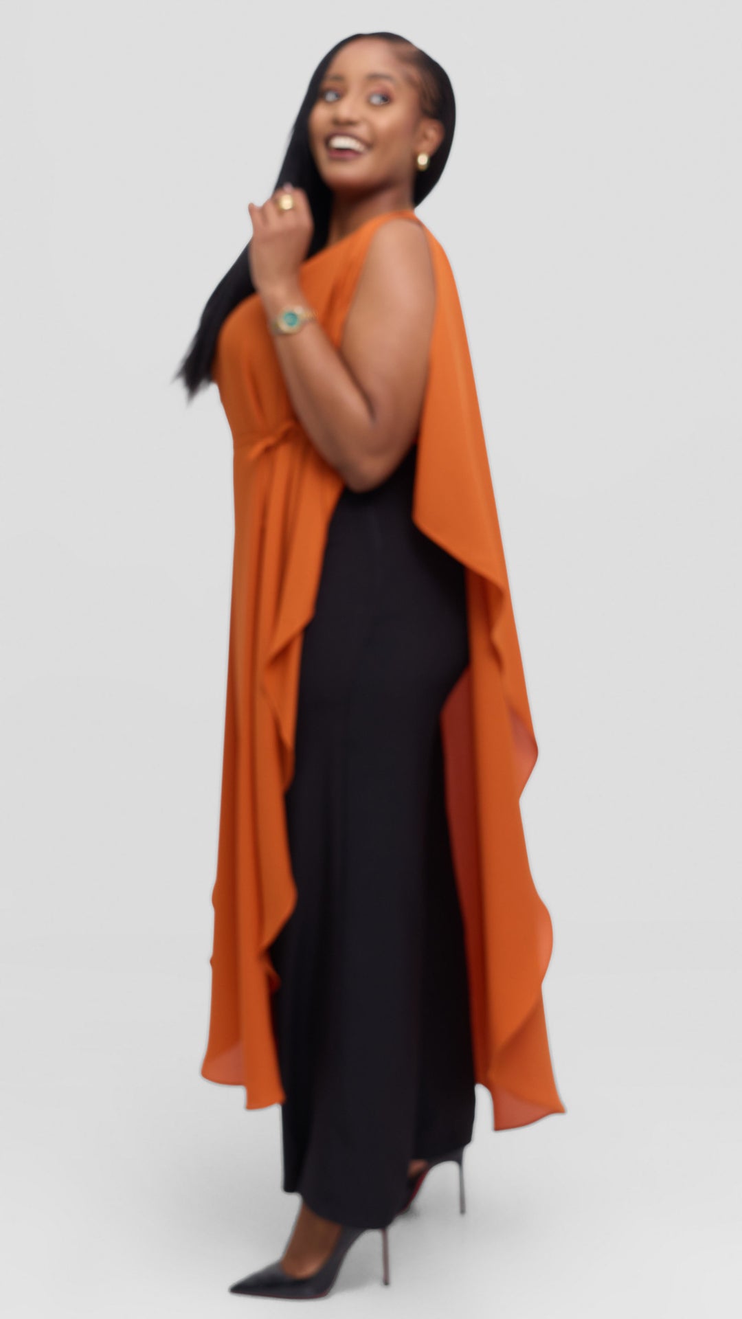Vivo Liora Scalloped Maxi Top - Rust