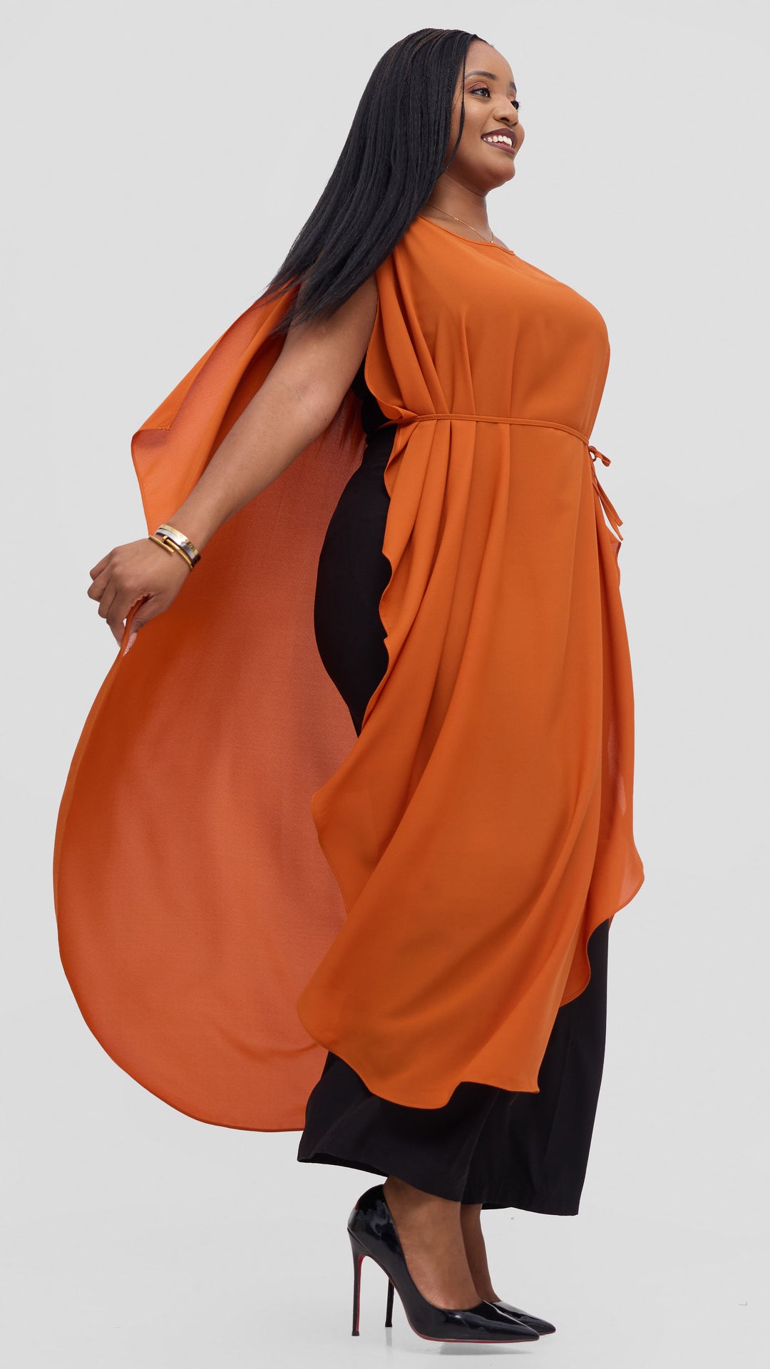 Vivo Liora Scalloped Maxi Top - Rust