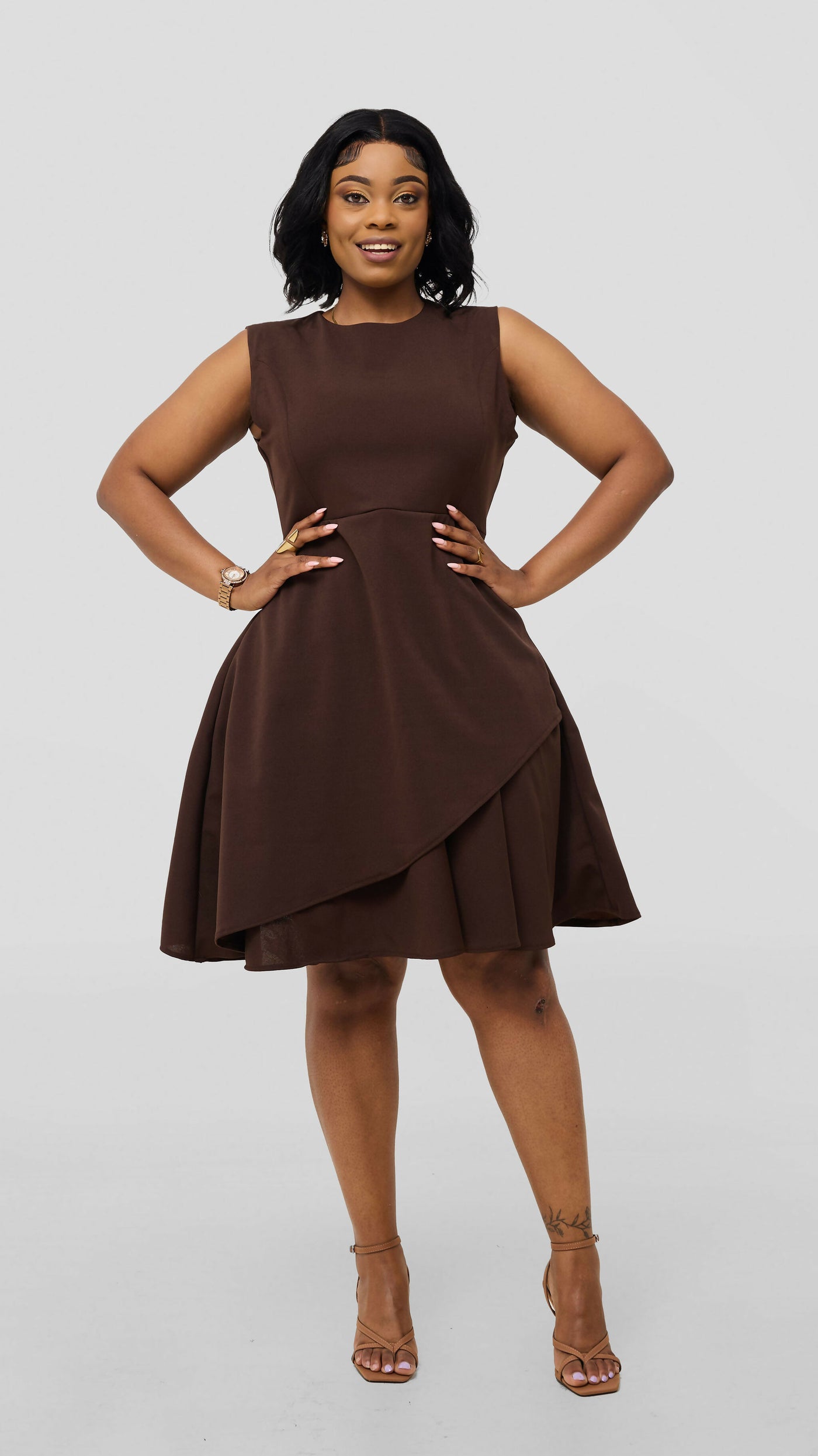 Silk House Collection Curvy Plus Size Brielle Dress - Brown