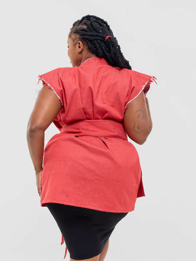 Hisi Studio Likiwaka Liote Vest Jacket - Red