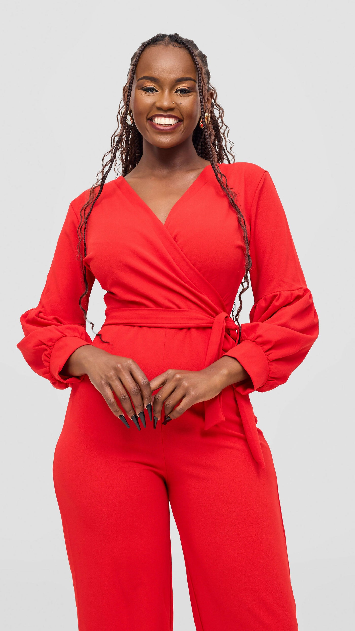 Stylish Sisters Curvy Plus Size Joya Jumpsuit - Red