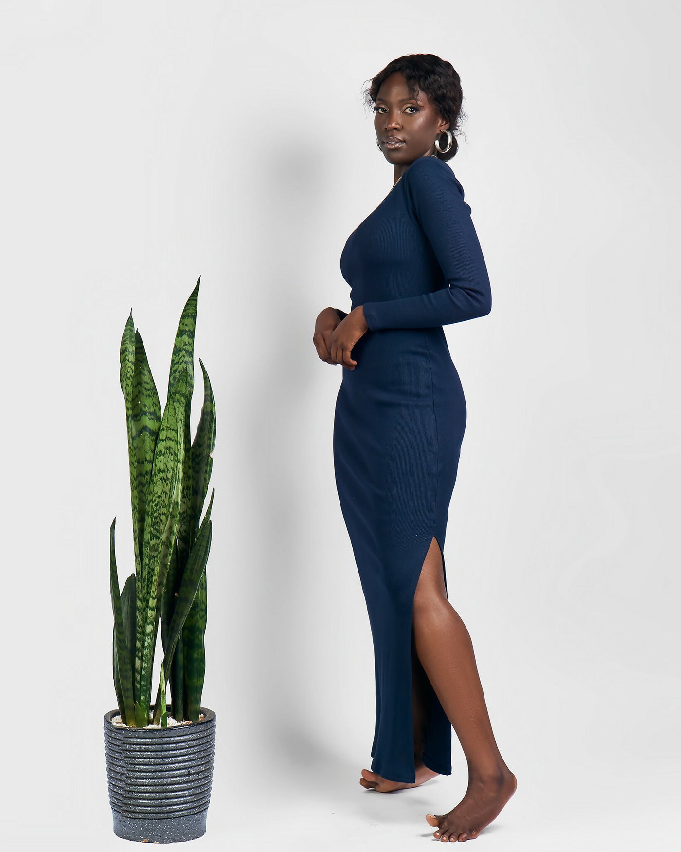 Zia Africa "Made of Love" Maxi Bodycon - Navy Blue
