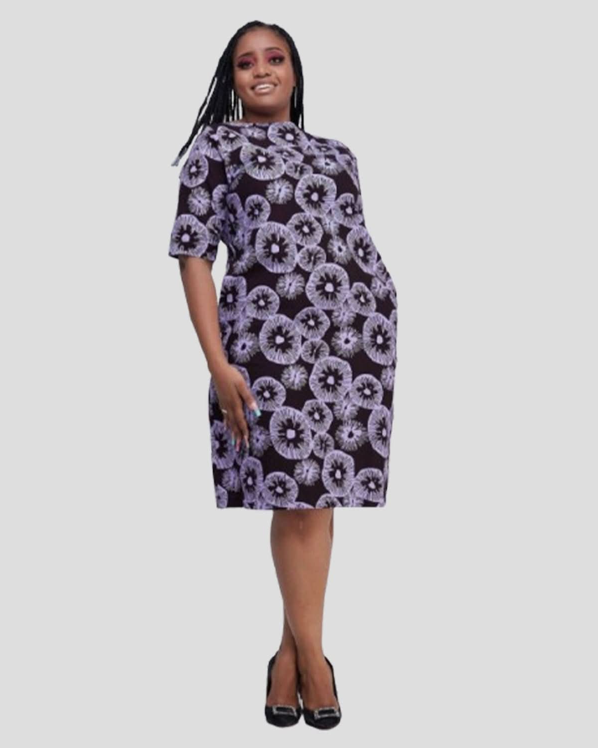Dewuor Paloma Shift Dress - Purple - Shopzetu