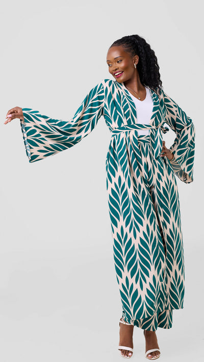 Liliadly Springy Kimono Set - Blue