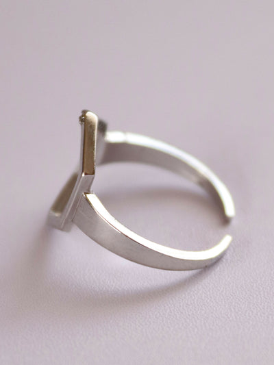 side view of 18k gold plated hexa ring
